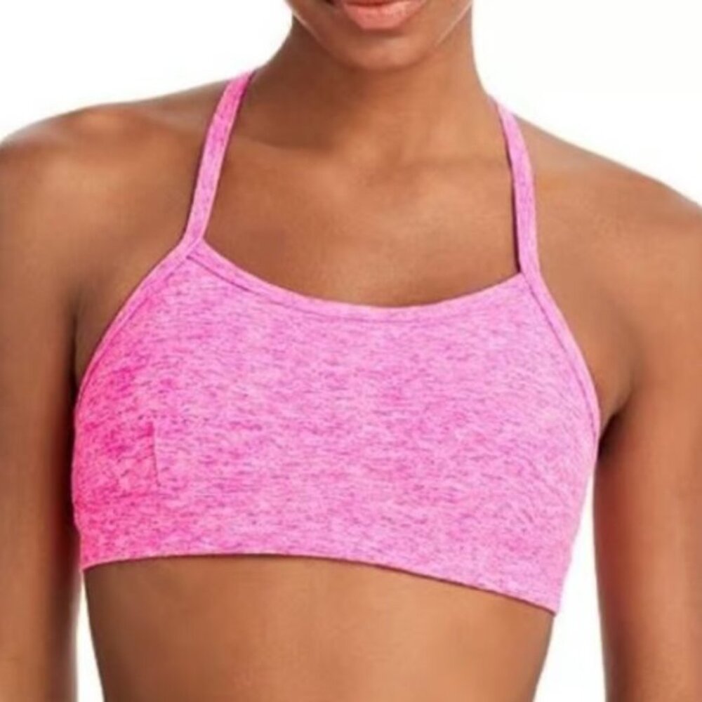 ALO Alosoft Gratitude Sports Bra Neon Pink Heather Size M